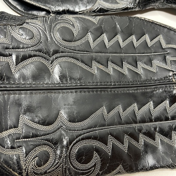 Laredo Black Leather Cowboy Western Boots - Picture 3 of 10